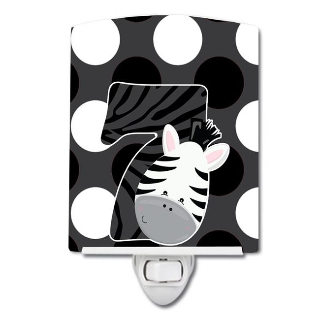 Carolines Treasures BB9014CNL Zoo Month 7 Zebra Ceramic Night Light