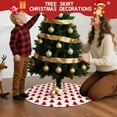 thumbnail image 5 of 30 Inch Christmas Tree Skirt – Velvet Plush Tree Mat, Soft Thickened Polyester with Red Ties, Single-Sided Printing, Available in 30in/36in/48in, Perfect for Holiday Xmas Tree Decoration, 5 of 7