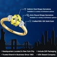 thumbnail image 2 of Gem Stone King 10K Yellow Gold Canary Mystic Topaz and Lab Grown Diamond Engagement Ring for Women | 2.10 Cttw | Oval 8X6MM | Gemstone November Birthstone | Size 5, 2 of 6