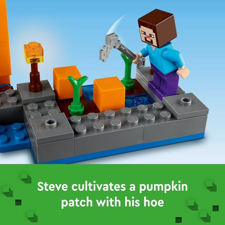 LEGO Minecraft 21248 Pumpkin Farm Toy Set Steve Witch Frog Boat Treasure Patch For Ages 8 Walmart