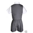 thumbnail image 5 of Boys Infant Toddler Formal Eton Dark Gray Vest Set Shorts Suit S M L XL 2T 3T 4T, 5 of 5