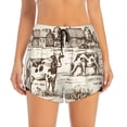 thumbnail image 2 of Susaid Cows On The Farm Print Women's High Waisted Running Shorts Quick Dry Athletic Gym Track Workout Shorts Zip Pocket-XX-Large, 2 of 7