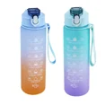 thumbnail image 1 of 900ml Sports water Bottle High Temperature Resistant Graduated Straw Cup Rainbow Frosted Progressive Color Water Cup Plastic Cup, 1 of 7