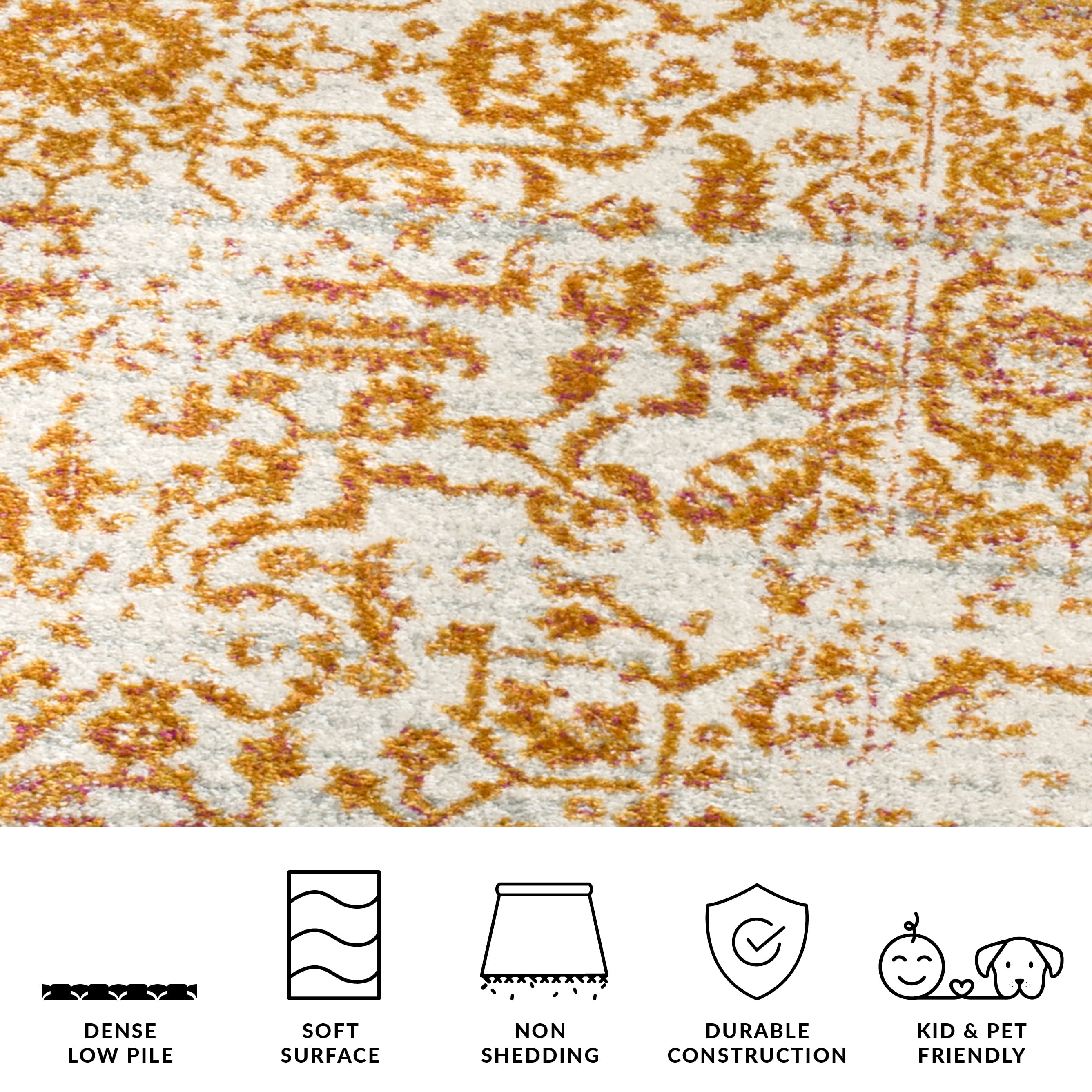 Safavieh Madison Fleur Abstract Area Rug, Cream/Orange, 3' x 5'