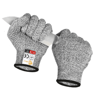 2 Pairs Protective Cut Resistant Gloves Level 5 Certified Safety