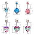 thumbnail image 3 of K-KED Body Piercing Heart Navel Ring Belly Navel Belly Bar Navel Delicate Jewelry Button Rings-3, 3 of 9