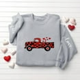 thumbnail image 6 of Valentine's Day Sweatshirt for Women Cute Graphic Pullover Oversized Fleece Vintage Love Truck Buffalo Plaid Hearts Gray,Size L, 6 of 6