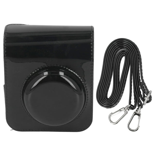 Sac pour Appareil Photo Instantané Noir Miroir en Cuir Étui de Protection pour Instax Mini 12
