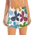 thumbnail image 4 of Lsque Colorful Butterflies Printed Women's Running Shorts with Liner Pockets,Elastic Quick Dry Workout Athletic Gym Yoga Shorts,Womens High Waist Shorts-Large, 4 of 9