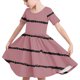 thumbnail image 1 of Odeerbi Niñas de Verano Vestido de Línea A Rayas Vestido de Columpio Vestido Elástico de Manga Corta Para Niños, 1 of 7