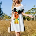thumbnail image 4 of Vestido de manga corta con estampado de corazones pequeños y fondo de caramelo. Vestidos para mujer., 4 of 7
