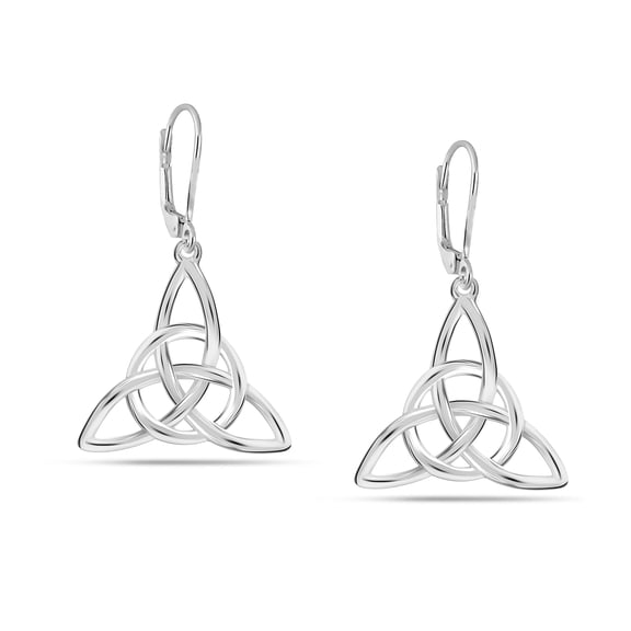 Charmsy Celtic Knot Dangle Earrings for Women – 925 Sterling Silver Post Leverback, Lightweight 30 mm Drop Earrings