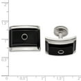 thumbnail image 2 of 21mm Black Titanium and Steel Black Spinel 925 Sterling Silver Polished Bezel Cuff Link Cuff Link for Men, 2 of 2