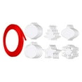 thumbnail image 1 of 24 Uds decoraciones navideñas adornos navideños en blanco arte DIY con cinta roja colgantes artesanales adornos navideños para fiesta en casa, 1 of 7