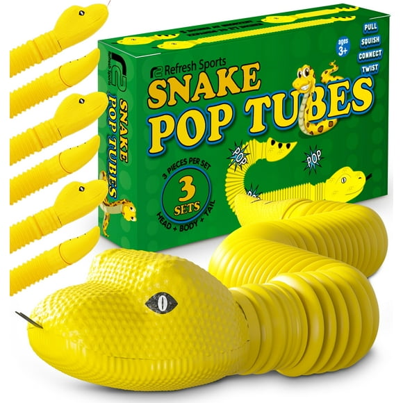 Jouets Sensoriels Serpent pour Enfants - Jouets Anti-Stress pour Garçons et Filles - Jouet Sensoriel Serpent pour Tout-Petits - Tubes Sensoriels pour Fêtes d'Enfants
