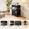 thumbnail image 6 of Hidden Drawer Charging Table - Nightstand with Charging Station and Sliding Top Storage, Black, 6 of 8