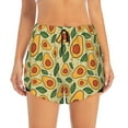 thumbnail image 2 of Goofa Leaves Avocado Printed Women 2 in 1 Running Shorts,Quick Dry Athletic Workout Shorts,High Waisted Athletic Shorts with Liner Pockets-X-Large, 2 of 9