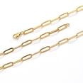 thumbnail image 4 of Stainless Steel Paperclip Chain Necklaces for Women Real 18K Gold Plated 17.72 inch, 4 of 6