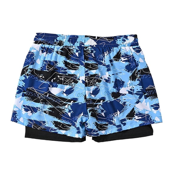 Big & Tall Workout Shorts With Liner Men 2 In 1 Gym Athletic Shorts Stretch Quick Dry Running Bottoms