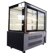 INTBUYING 48 Commercial Floor Type Refrigerated Cake Showcase Bakery Cabinet Cooling Display Case Cooler Right Angle 220V