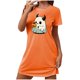 thumbnail image 1 of Camisón corto de talla grande para mujer, camisón de manga corta con estampado de pecho a la moda, camisón para mujer, 1 of 2