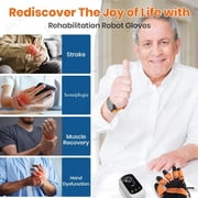 Rehabilitation Robot Glove for Stroke, Hand Exercise Equipment, Fingers Strength Training Device with 4 Mods, 9 Strength Levels, Robot Hand Gloves for Hemiplegic Finger Cramps, Right Hand XL
