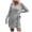 Gray, variant on Herrnalise Women's Solid Color Sexy Long Sleeve V-Neck Dresses S-XL