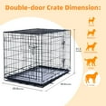 thumbnail image 6 of Max & Marlow Double-Door Dog Crate, Foldable Metal Wire Kennel, Portable, Tray and Divider Included, 48" x 29" x 31.5", 6 of 8