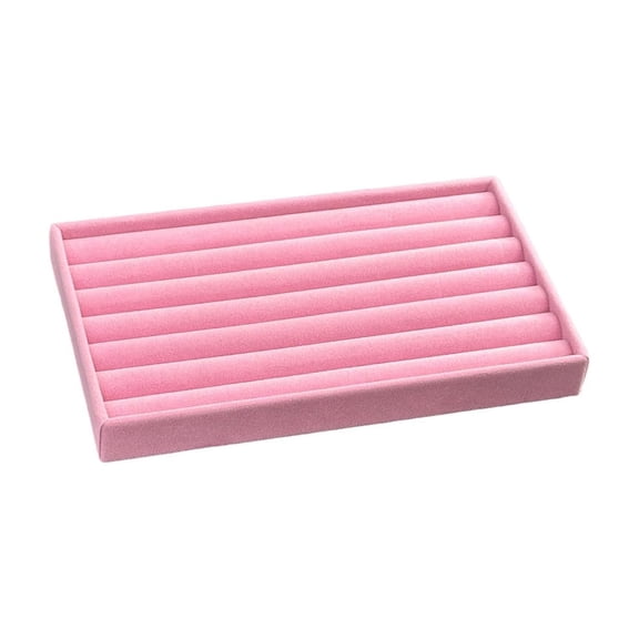 Leodye 1PCS Rose Velvet Jewelry Tray, Stackable Drawer Divider Organizer for Ring Earring Necklace Bracelet Storage -8.26 x 5 x 0.98 in