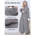 thumbnail image 4 of Robes for Women, PUTUO Hooded Womens Robes, Plush Soft Fluffy Long Robe, Comfy Spa Nightgown Housecoat with Side Pocket, Winter Warm Sleepwear Gift for Women, 4 of 6