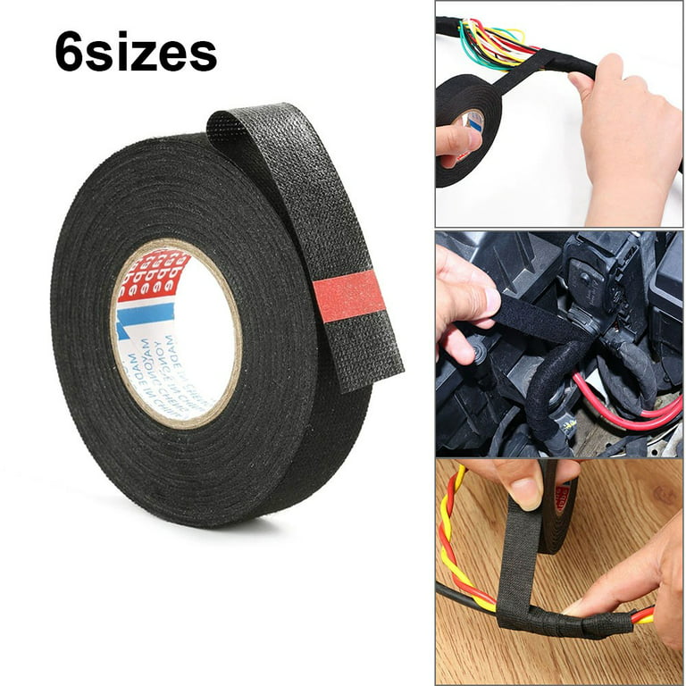 19mm*15m Adhesive Cloth Fabric Tape For Car Auto Cable Harness Wiring Loom  1~5P