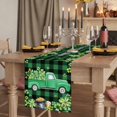 thumbnail image 2 of Table Runners 72 Inches Long Dress Scarves, St. Patrick's Day Farmhouse Kitchen Table Runner, Coffee Tablerunners, Green Truck Lucky Shamrocks Farmhouse Check 14x72 Inch, 2 of 9