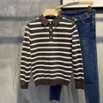 thumbnail image 4 of Camisetas a rayas para hombre, sudaderas, polos, ropa masculina, coreana, de lujo, de una pieza, informal, elásticas, de poliéster, Y2k, de alta marca, 4 of 4