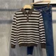thumbnail image 5 of Camisetas a rayas para hombre, sudaderas, polos, ropa masculina, coreana, de lujo, de una pieza, informal, elásticas, de poliéster, Y2k, de alta marca, 5 of 5