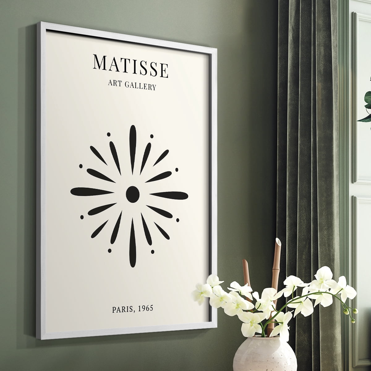 Matisse CXLI Framed Print in White Solid Wood 8 x 10 Framed Print