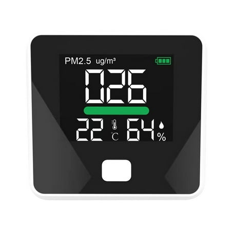 

walmeck 3 in 1 Air Quality Monitor Dust PM2.5 Humidity Support Low Battery Warning for Home Office Car