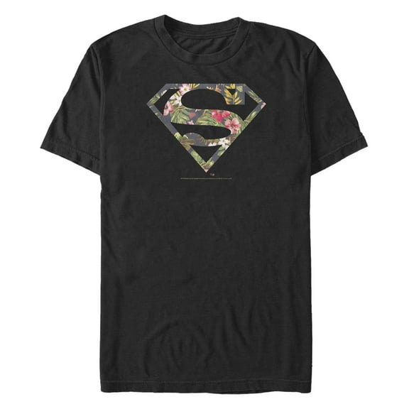 Men's Superman Floral Shield Logo Graphic T-Shirt