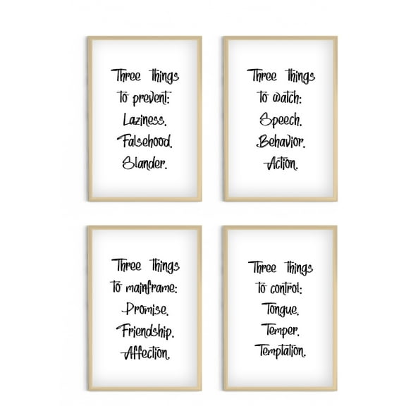 Awkward Styles Motivational Poster Inspirational Quotes Set of 4 Posters Motivational Wall Art Decor Three Things to Quotes Wall Prints Ideas for Home & Office