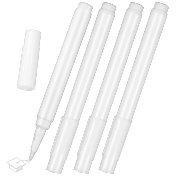 UNOMOR Fine Tip Liquid Chalk Markers 4 Pack Erasable White Dry Erase Pens For Chalkboard Windows Crafts
