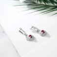 thumbnail image 4 of Gem Stone King 3.38 Ct Round Red Created Ruby 925 Sterling Silver Earrings, 4 of 4