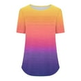 thumbnail image 3 of Weikingp T Shirts For Women ,Plus Size Womens Blouses Casual Tunic Tops For Women Loose Fit Short Sleeve Women'S Trendy Gradient Tshirts Crew Neck Womens Tops Hot Pink M, 3 of 3