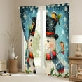 thumbnail image 3 of Manfei Kawaii Winter Snowman Curtains Pack of 2 (42x84 Each) for Kids, Merry Christmas Curtains Blackout, Cartoon Bird Bedroom Curtains, Window Curtains Home Decor, 3 of 6