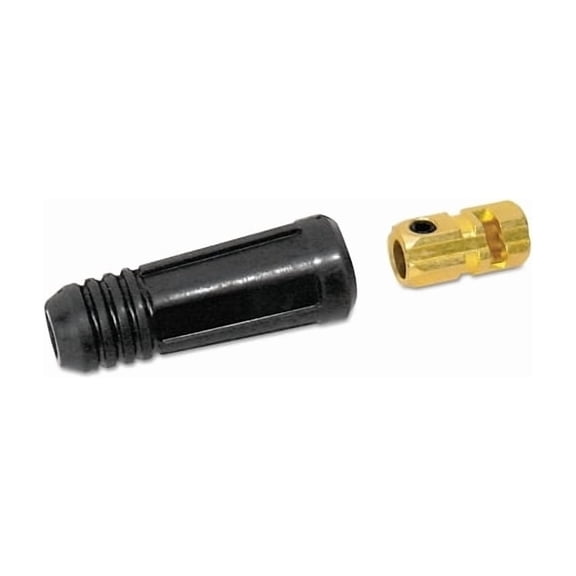 Dinse Style Cable Plug and Socket, Female, Ball Point Connection, #1 AWG to 1/0 AWG Cable Capacity