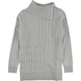 thumbnail image 1 of Charter Club Womens Patchwork Stitch Pullover Sweater, Grey, Large, 1 of 2
