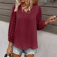 thumbnail image 4 of Oalirro Going out Tops for Women Deals Clearance Women's Fashion Summer Solid Color V-Neck Long Sleeve Chiffon Tops, 4 of 8