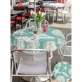 thumbnail image 5 of Outdoor Tablecloth with Umbrella Hole for Patio/Picnic/Party/Camping, Turquoise Starfish Coastal Waterproof Table Cloth Round Cover Washable, Shell Summer Beach Nautical (Dia 54"), 5 of 9