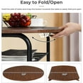 thumbnail image 4 of VINGLI Folding Dining Table and Chairs for 2,31.5" Drop Leaf Dining Table for Small Space,Round Folding Table with 2 Chairs for Home,Kitchen,Apartment,Black&Brown, 4 of 7