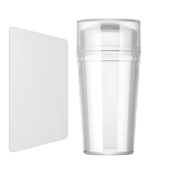 LAMIRO Nail Art Stamper Kit, Long & Short Clear Silicone Nail Stamping with Scrapers Nail Stamp for French Manicure