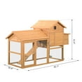 thumbnail image 3 of PawHut 83" Wooden Portable Backyard Chicken Coop With Fenced Run And Wheels, 3 of 8