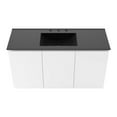 thumbnail image 5 of Modway Bryn 48" Modern Wood/Ceramic Wall-Mount Bathroom Vanity in White/Black, 5 of 8